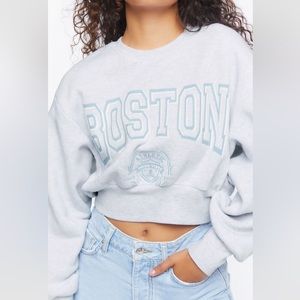 NEW✨Boston Graphic Cropped Pullover